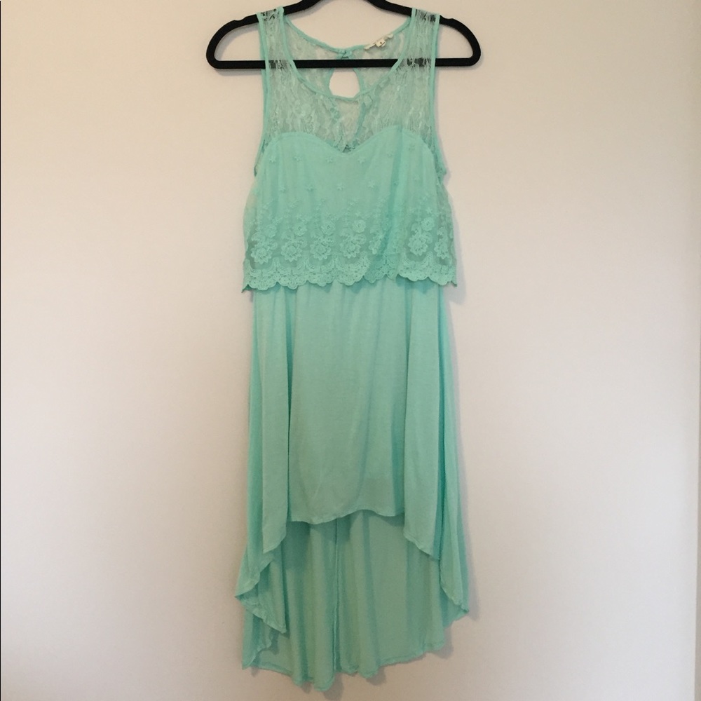High Low Dress With Lace Detail -- Small